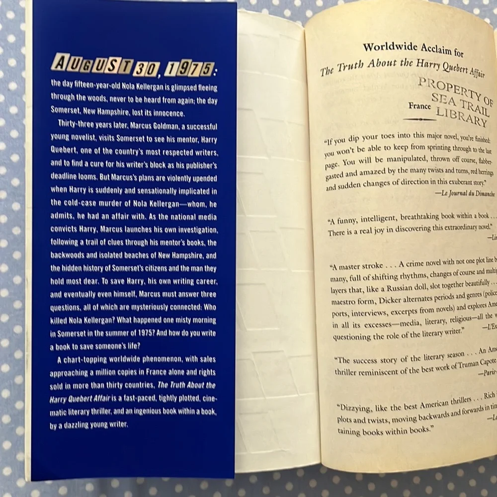 THE TRUTH ABOUT THE HARRY QUEBERT AFFAIR by Joel Dicker Book - Picture 8 of 13